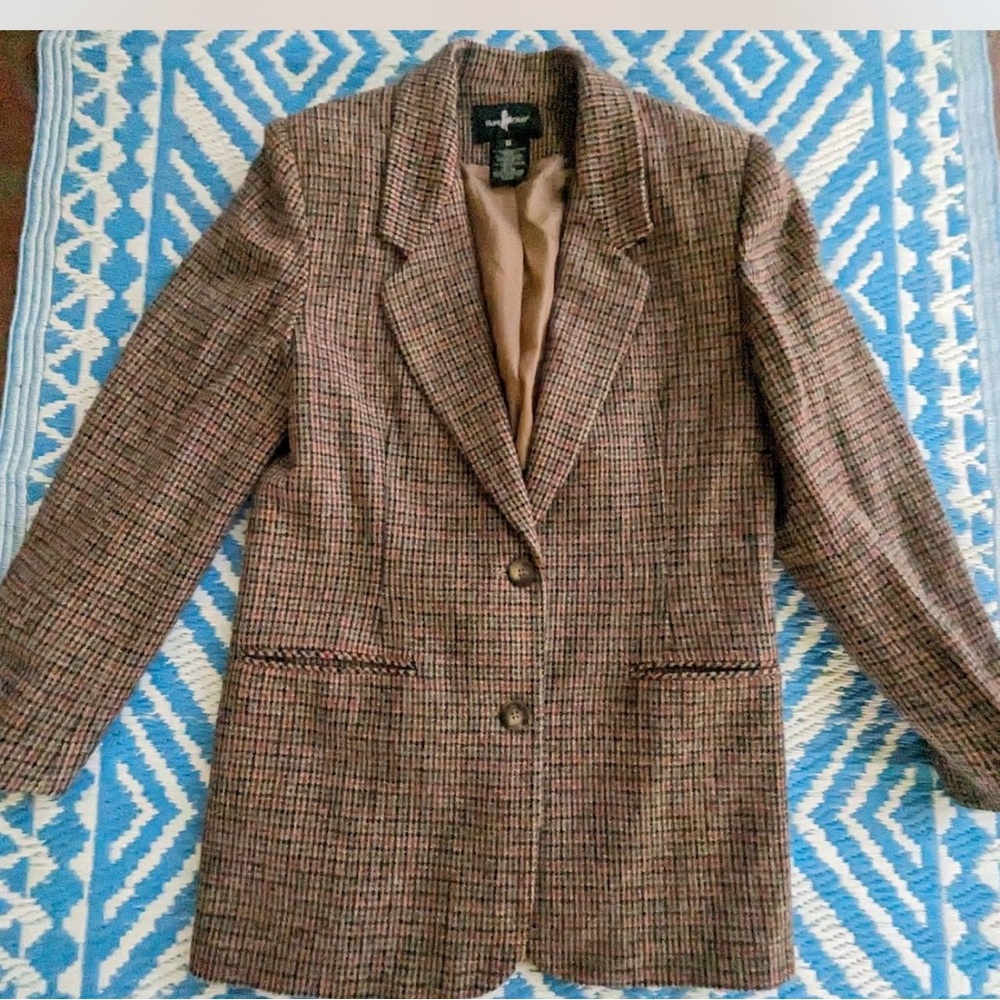 Hunt club vintage blazer size 6 houndstooth plaid